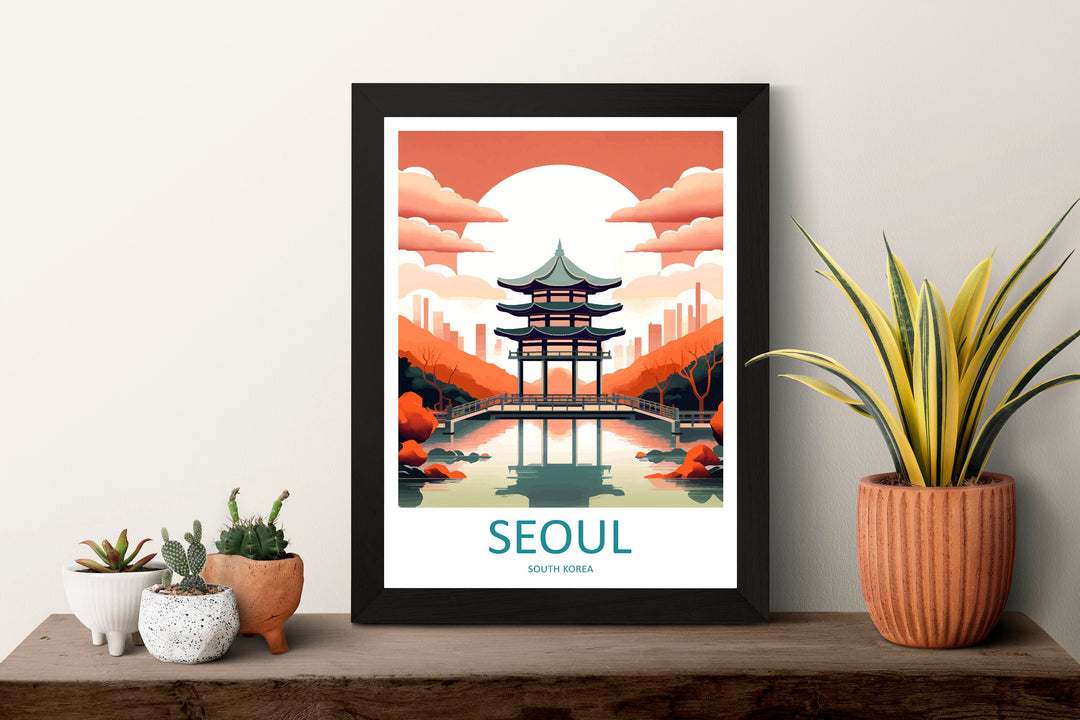 Seoul Travel Print Wall Art Seoul Wall Hanging Home Décor Seoul Gift Art Lovers South Korea Art Lover Gift Seoul Wall Décor