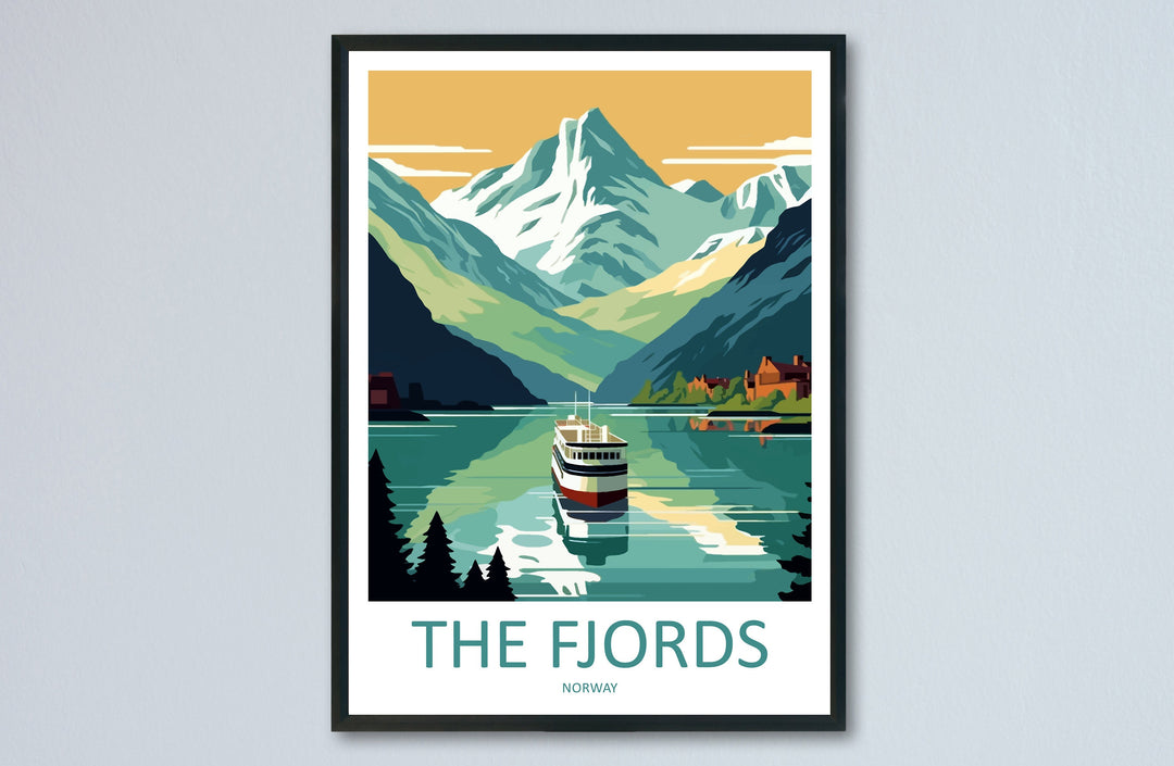 The Fjords Travel Print The Fjords Norway Home Décor The Fjords Art Print Norwegian Mountains Room Print For Scandinavian Mountains Gift Art