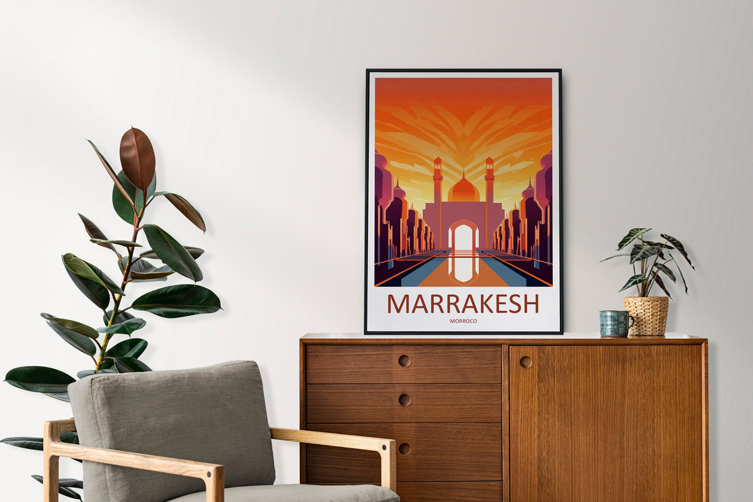Marrakesh Travel Print Wall Art Marrakesh Wall Hanging Home Décor Marrakesh Gift Art Lovers Morocco Art Lover Gift Marrakesh Deco