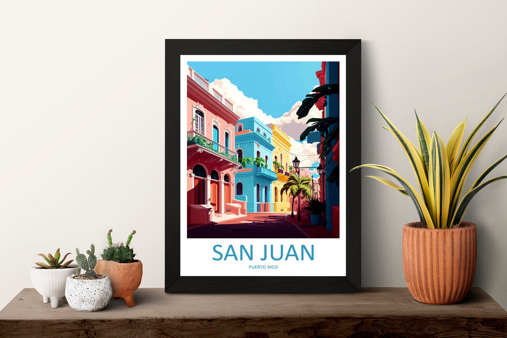 San Juan Travel Print Wall Art San Juan Wall Hanging Home Décor San Juan Gift Art Lovers Wall Art Caribbean Travel Print Poster