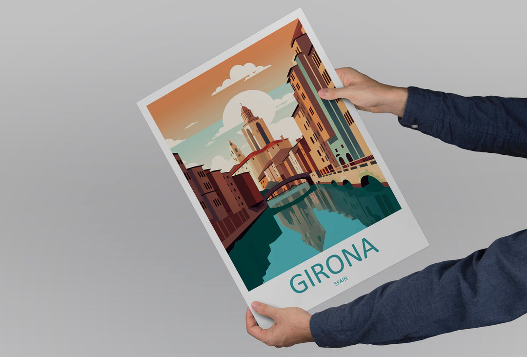 Girona Travel Print Wall Art Girona Wall Hanging Home Décor Girona Gift Art Lovers Spain Art Lover Gift Girona Wall Décor Girona Spain Print
