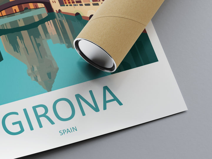 Girona Travel Print Wall Art Girona Wall Hanging Home Décor Girona Gift Art Lovers Spain Art Lover Gift Girona Wall Décor Girona Spain Print