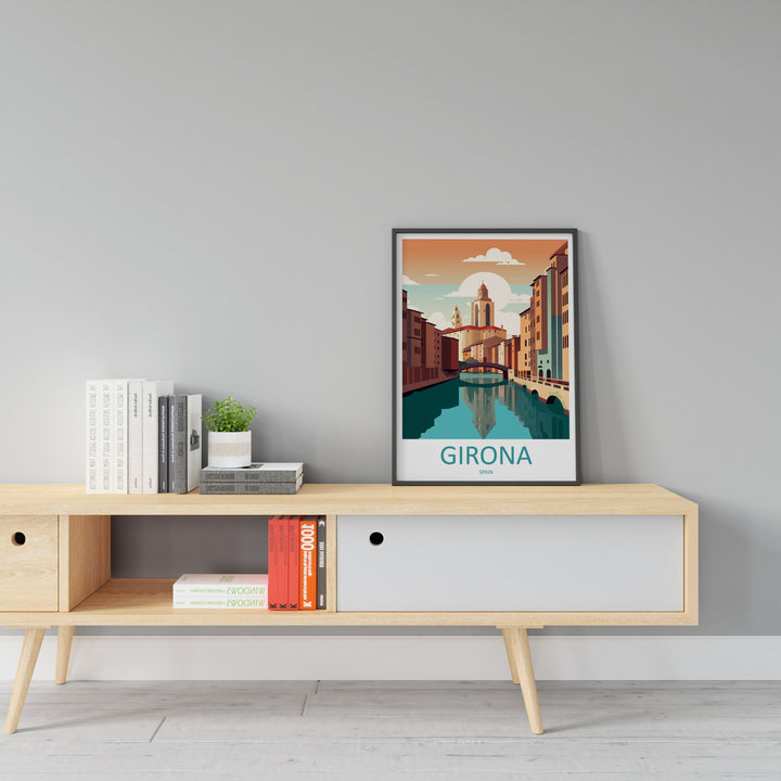 Girona Travel Print Wall Art Girona Wall Hanging Home Décor Girona Gift Art Lovers Spain Art Lover Gift Girona Wall Décor Girona Spain Print
