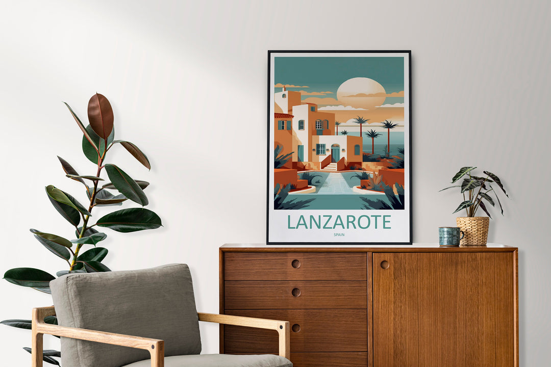 Lanzarote Travel Print Wall Art Lanzarote Wall Hanging Home Décor Lanzarote Gift Art Lovers Spain Art Lover Gift Lanzarote Wall Décor