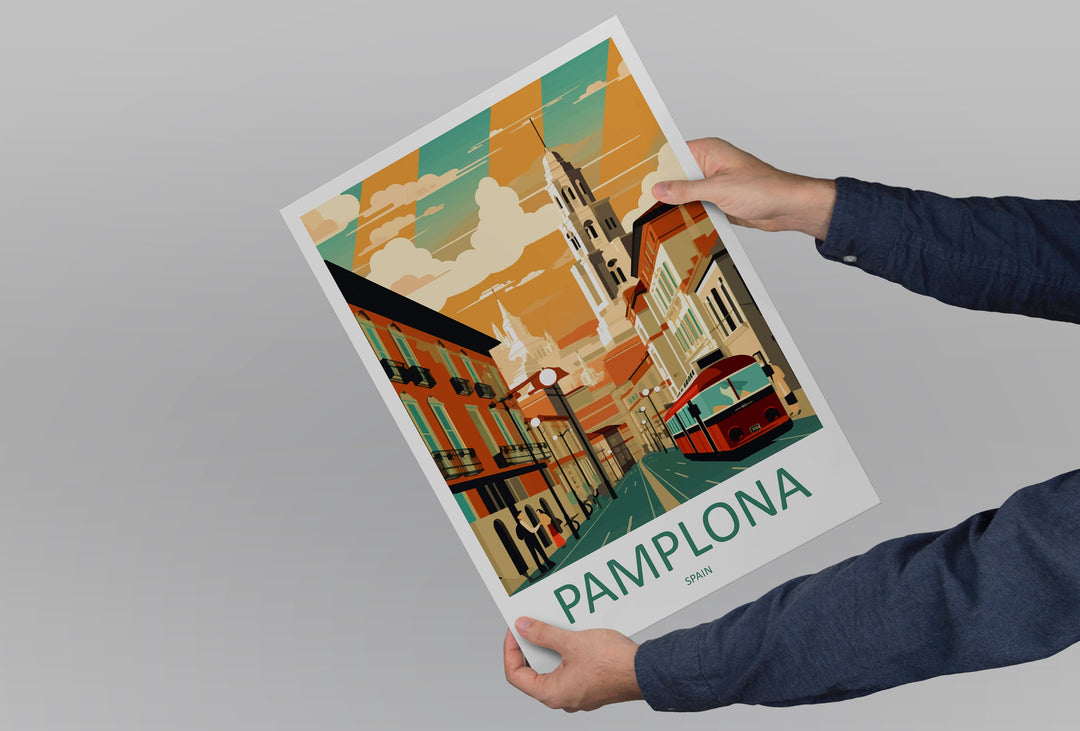 Pamplona Travel Print Wall Art Pamplona Wall Hanging Home Décor Pamplona Gift Art Lovers Spain Art Lover Gift Pamplona Print Spain Wall Art