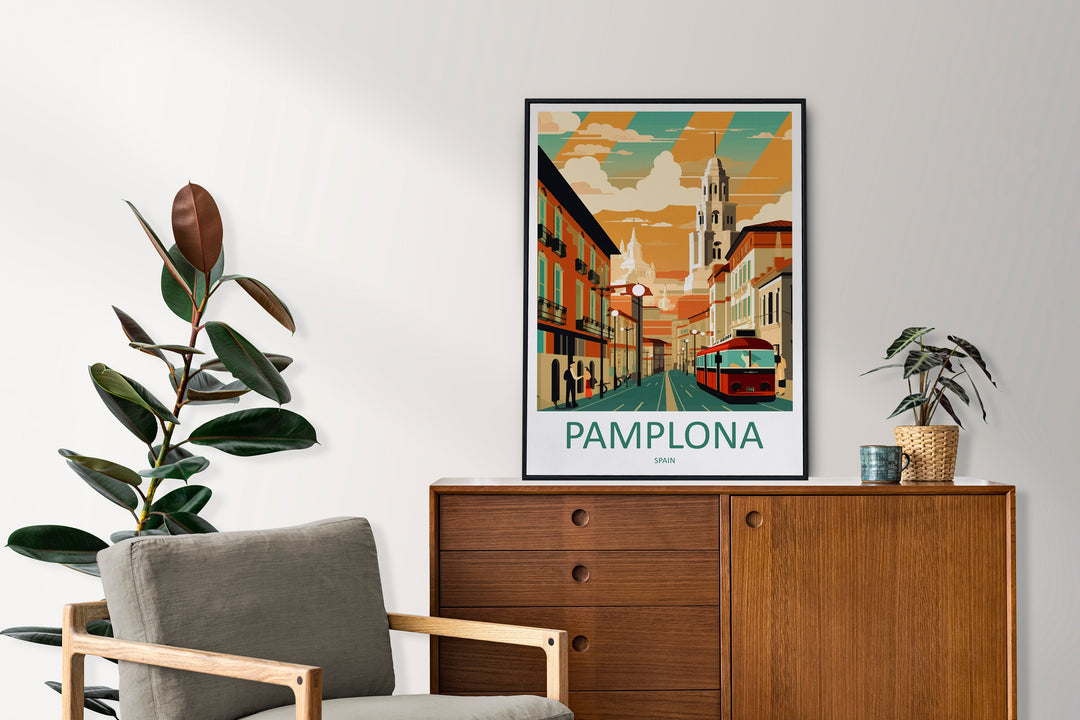 Pamplona Travel Print Wall Art Pamplona Wall Hanging Home Décor Pamplona Gift Art Lovers Spain Art Lover Gift Pamplona Print Spain Wall Art