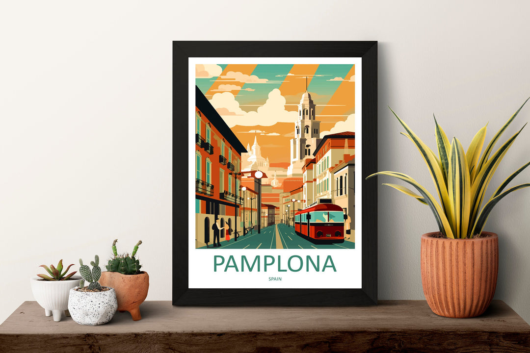 Pamplona Travel Print Wall Art Pamplona Wall Hanging Home Décor Pamplona Gift Art Lovers Spain Art Lover Gift Pamplona Print Spain Wall Art