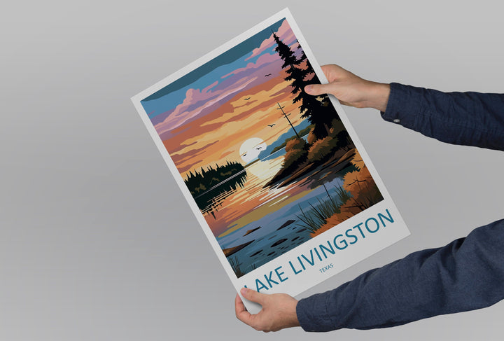 Lake Livingston Travel Print Wall Art Lake Livingston Wall Hanging Home Décor Lake Livingston Gift Art Lovers Texas Art Lover Gift Texas