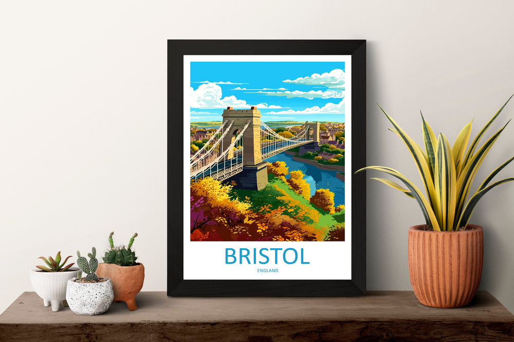 Bristol Travel Print Wall Art Bristol Wall Hanging Home Décor Bristol Gift Art Lovers England Art Lover Gift Bristol Bridge City Art Print