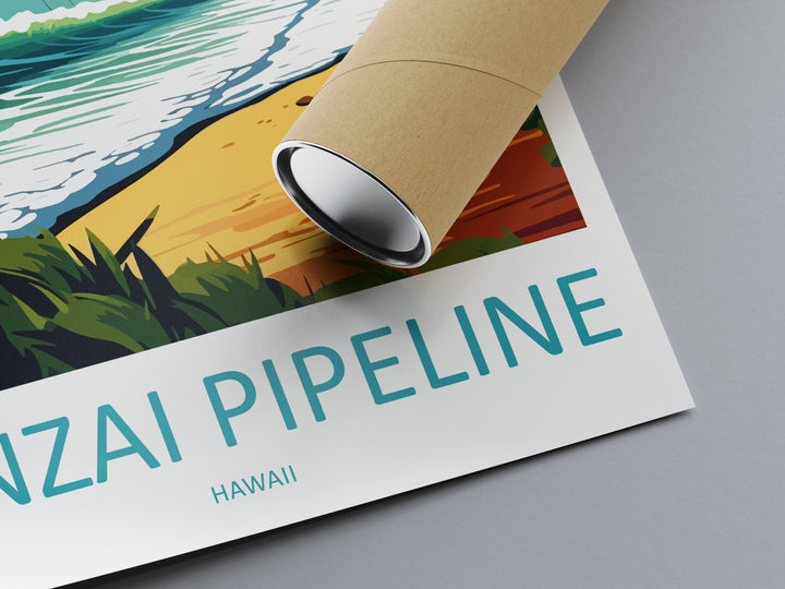 Banzai Pipeline Travel Print Wall Art Banzai Pipeline Wall Hanging Home Décor Banzai Gift Art Lovers Hawaii Art Lover Gift Print Artwork