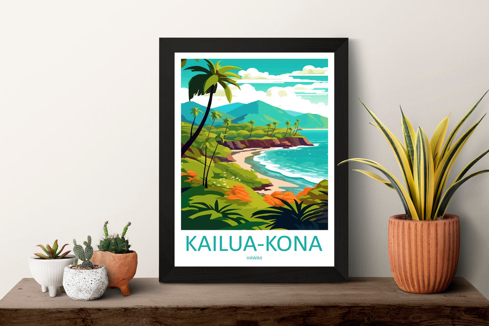 Kailua-Kona Travel Print Wall Art Kailua-Kona Wall Hanging Home Décor Kailua-Kona Gift Art Lovers Hawaii Art Lover Gift Print Artwork