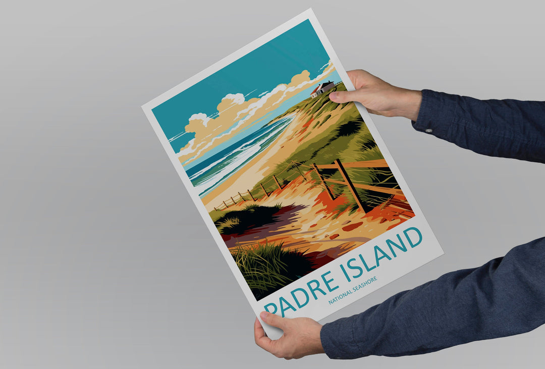 Padre Island Travel Print Wall Art Padre Island Wall Hanging Home Décor Padre Island Gift Art Lovers Texas Art Lover