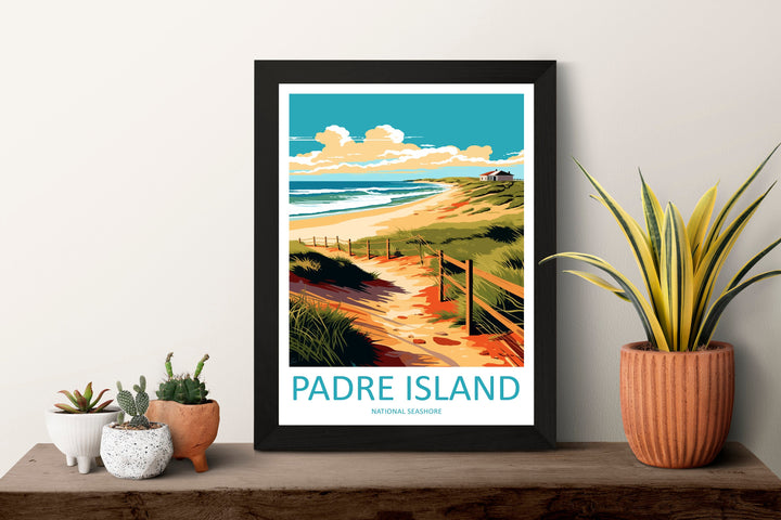 Padre Island Travel Print Wall Art Padre Island Wall Hanging Home Décor Padre Island Gift Art Lovers Texas Art Lover