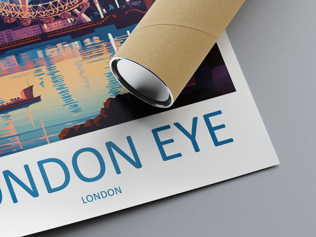 London Eye Travel Print Wall Art London Eye Wall Hanging Home Décor London Gift Art Lovers London Eye Art Lover Gift London Eye Travel Gift