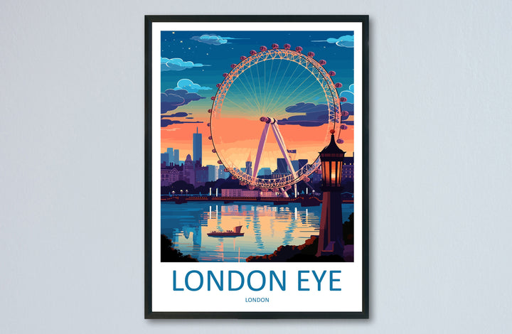 London Eye Travel Print Wall Art London Eye Wall Hanging Home Décor London Gift Art Lovers London Eye Art Lover Gift London Eye Travel Gift