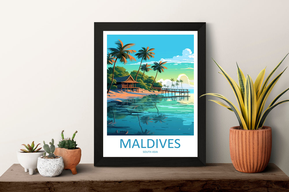 Maldives Travel Print Wall Art Maldives Wall Hanging Home Décor Maldives Gift Art Lovers Wall Art South Aisa Travel Print