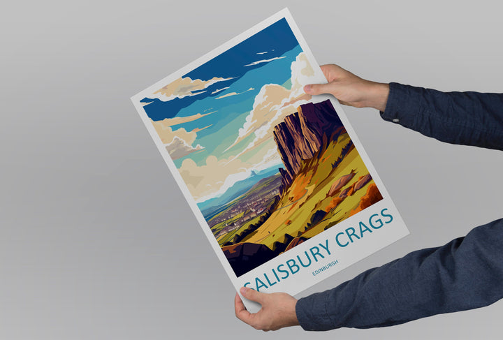 Salisbury Crags Print Edinburgh Home Decor Salisbury Crags Art Print Salisbury Crags Wall Art Scotland Enthusiast Gift Wall Hanging