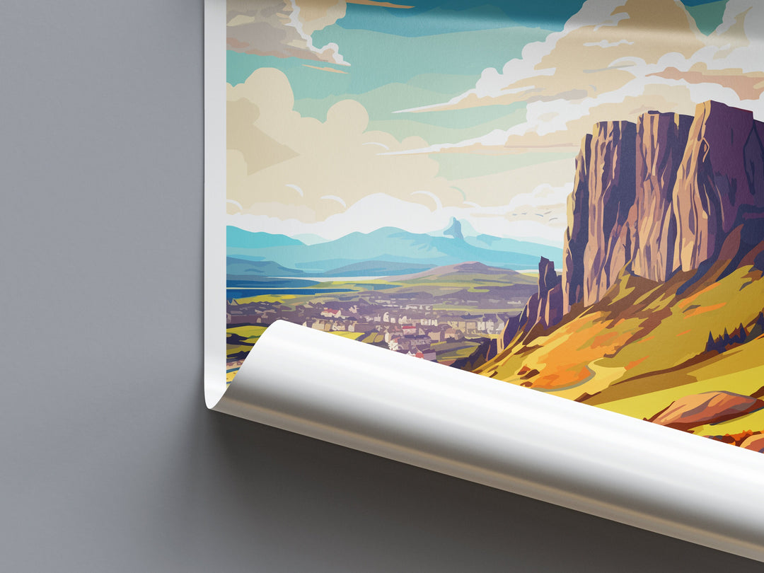 Salisbury Crags Print Edinburgh Home Decor Salisbury Crags Art Print Salisbury Crags Wall Art Scotland Enthusiast Gift Wall Hanging