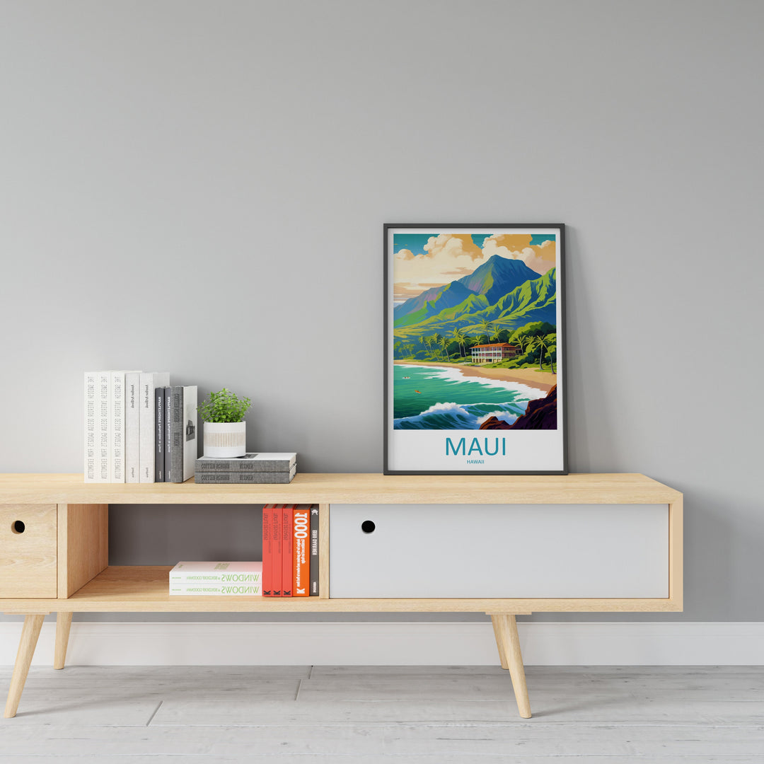 Maui Travel Print Wall Art Maui Wall Hanging Home Décor Maui Gift Art Lovers Hawaii Art Lover Gift Print Artwork