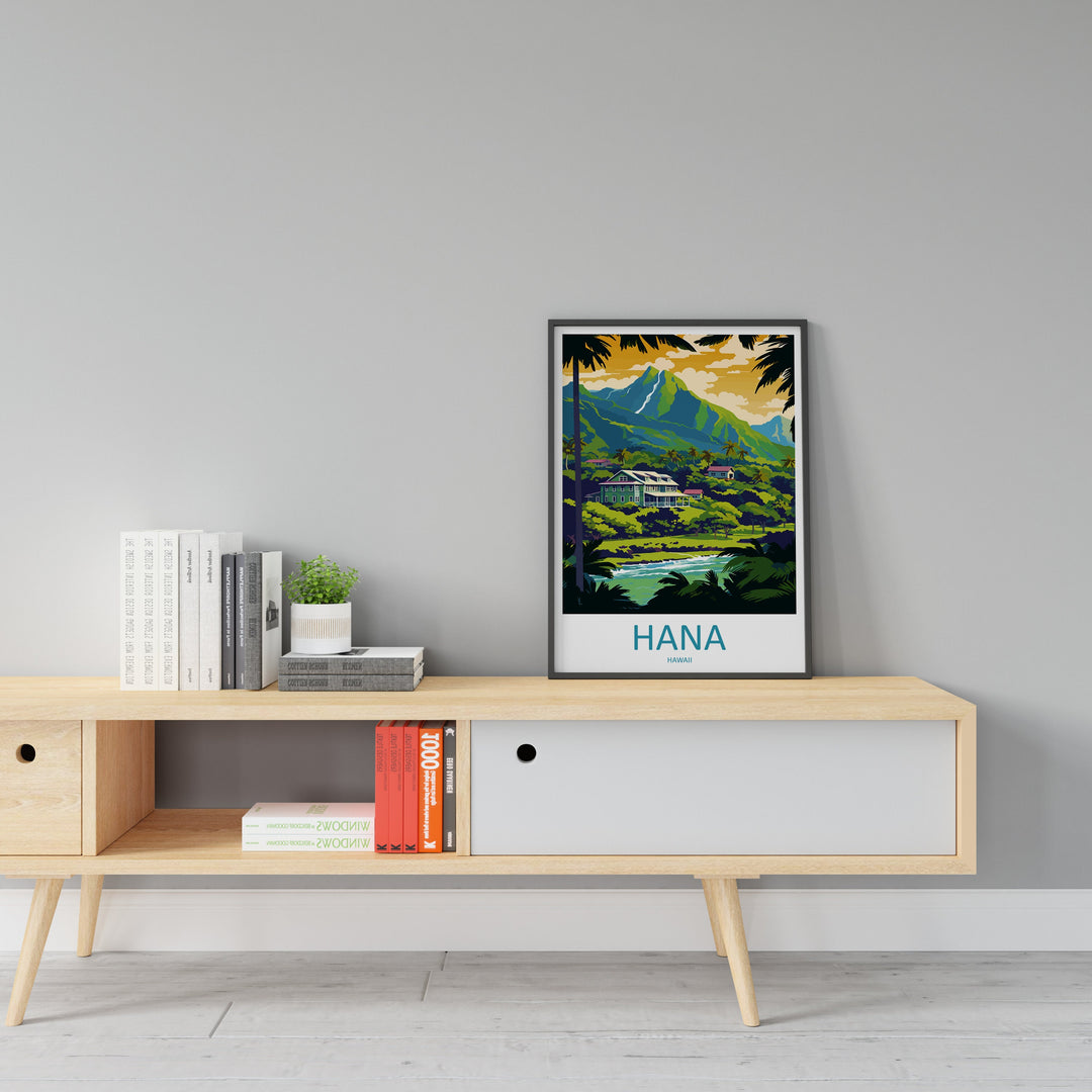 Hana Travel Print Wall Art Hana Wall Hanging Home Décor Hana Gift Art Lovers Hawaii Art Lover Gift Print Artwork
