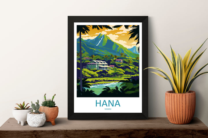 Hana Travel Print Wall Art Hana Wall Hanging Home Décor Hana Gift Art Lovers Hawaii Art Lover Gift Print Artwork