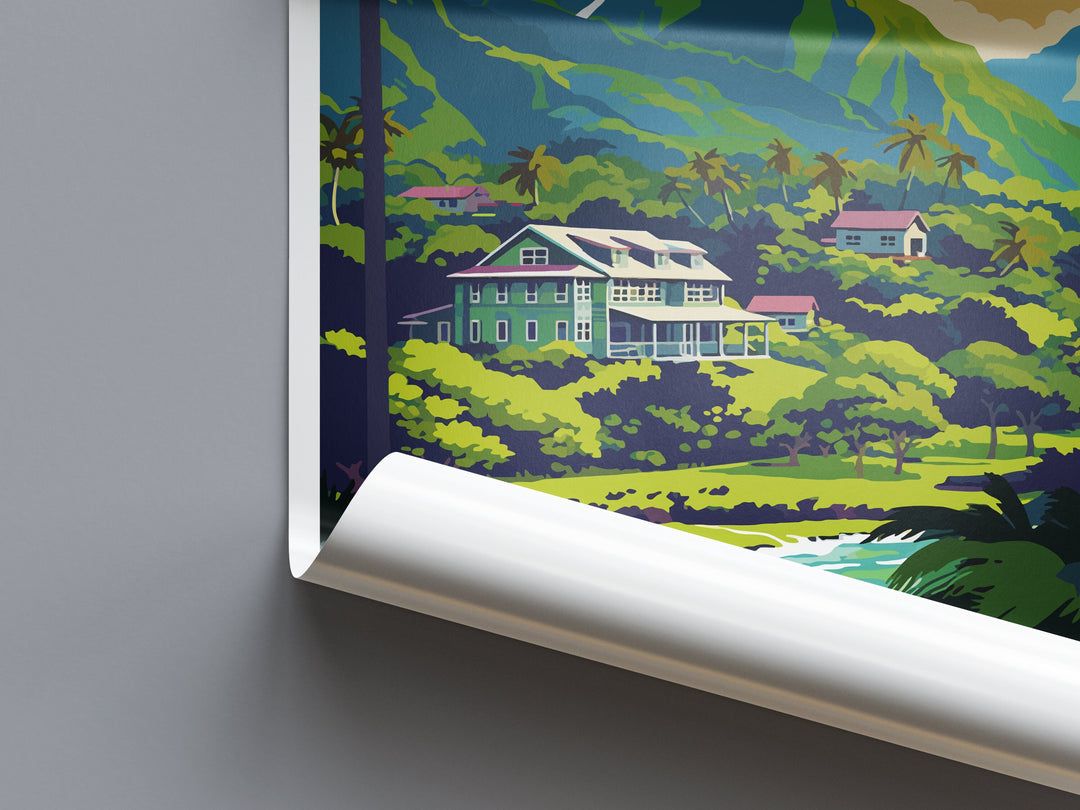 Hana Travel Print Wall Art Hana Wall Hanging Home Décor Hana Gift Art Lovers Hawaii Art Lover Gift Print Artwork