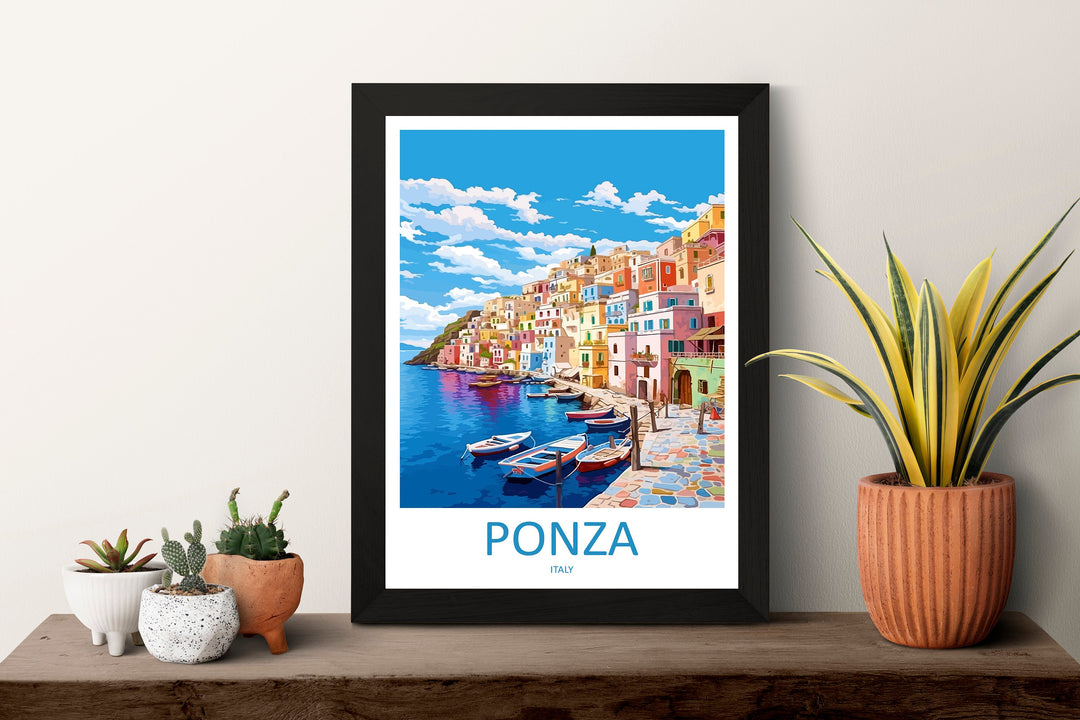 Ponza Travel Print Wall Art Ponza Wall Hanging Home Décor Ponza Gift Art Lovers Italy Art Lover Gift Ponza Print Italy Wall Art Decor