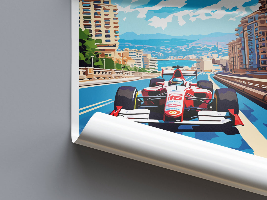 Monte Carlo Travel Print Wall Decor Monte Carlo Circuit Poster Motorsport Travel Print Art Print Racing Illustration Monaco Race Travel Art