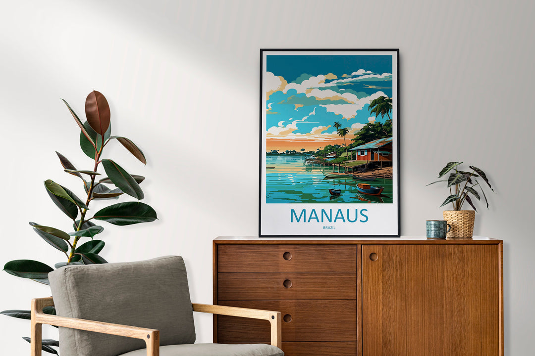 Manaus Travel Print Wall Art Manaus Wall Hanging Home Decor Manaus Gift Art Lovers Wall Art Print Art Brazil Travel Poster