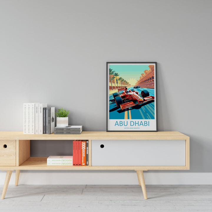 Abu Dhabi Travel Print Wall Decor Abu Dhabi Circuit Poster Motorsport Travel Print Art Print Racing Illustration UAE Race car Travel Art