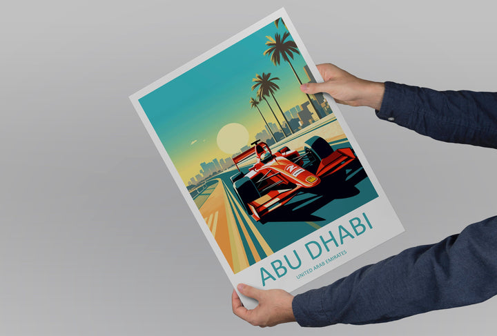 Abu Dhabi Travel Print Wall Decor Abu Dhabi Circuit Poster Motorsport Travel Print Art Print Racing Illustration UAE Race car Travel Art