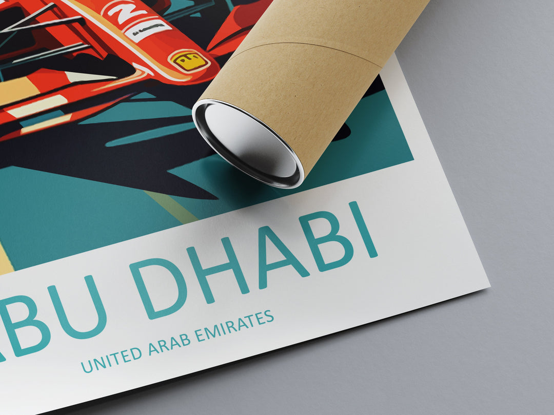 Abu Dhabi Travel Print Wall Decor Abu Dhabi Circuit Poster Motorsport Travel Print Art Print Racing Illustration UAE Race car Travel Art