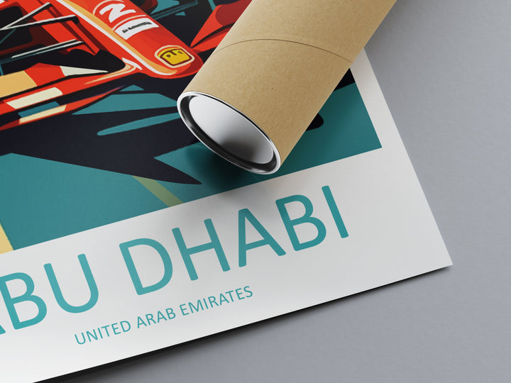 Abu Dhabi Travel Print Wall Decor Abu Dhabi Circuit Poster Motorsport Travel Print Art Print Racing Illustration UAE Race car Travel Art