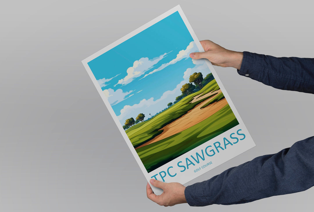 TPC Sawgrass Golf Course Travel Print Wall Art TPC Sawgrass Wall Hanging Home Décor TPC Sawgrass Golf Art Gift Art Lovers Golf Art
