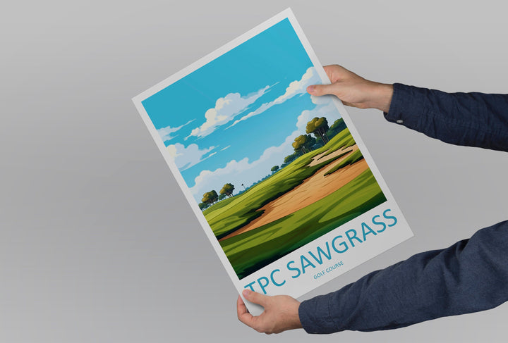TPC Sawgrass Golf Course Travel Print Wall Art TPC Sawgrass Wall Hanging Home Décor TPC Sawgrass Golf Art Gift Art Lovers Golf Art