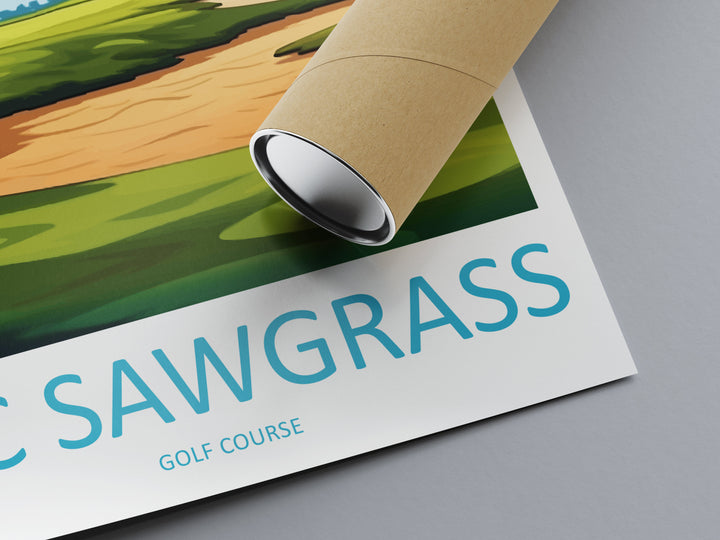 TPC Sawgrass Golf Course Travel Print Wall Art TPC Sawgrass Wall Hanging Home Décor TPC Sawgrass Golf Art Gift Art Lovers Golf Art