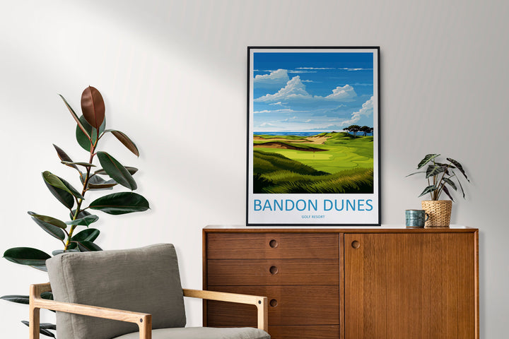 Bandon Dunes Golf Resort Travel Print Wall Art Bandon Dunes Wall Hanging Home Décor Bandon Dunes Art Gift Art Lovers Golf Art