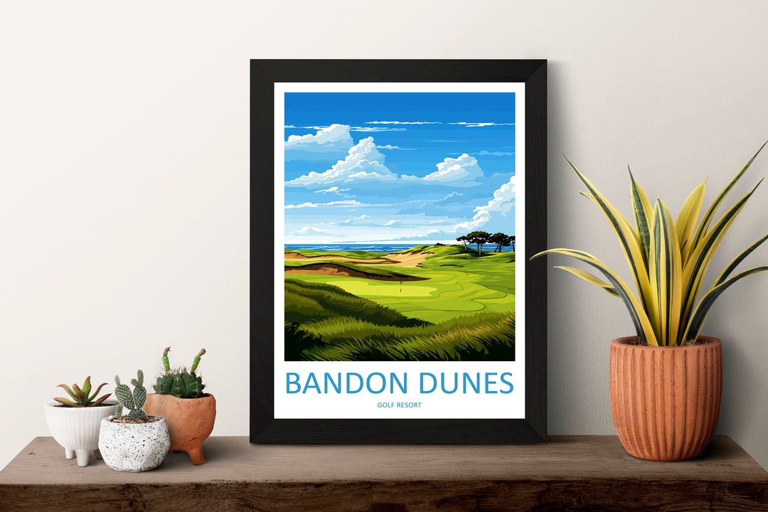 Bandon Dunes Golf Resort Travel Print Wall Art Bandon Dunes Wall Hanging Home Décor Bandon Dunes Art Gift Art Lovers Golf Art