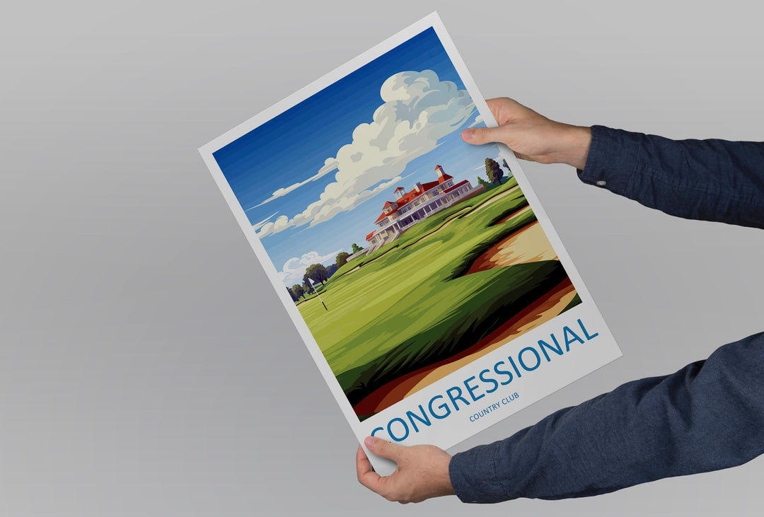 Congressional Golf Club Travel Print Wall Art Congressional Golf Club Wall Hanging Home Décor Congressional Art Gift Art Lovers Golf Art