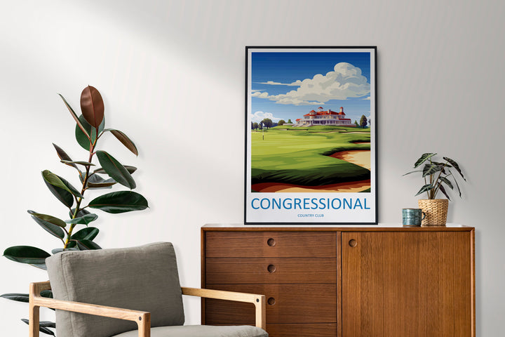 Congressional Golf Club Travel Print Wall Art Congressional Golf Club Wall Hanging Home Décor Congressional Art Gift Art Lovers Golf Art
