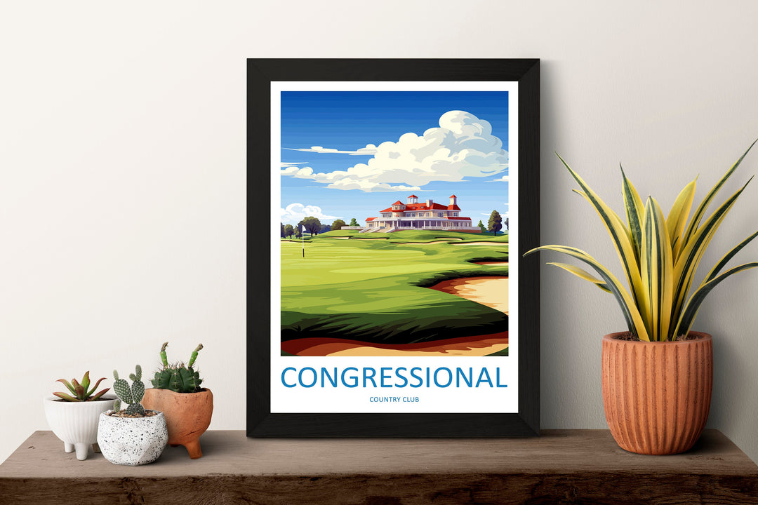 Congressional Golf Club Travel Print Wall Art Congressional Golf Club Wall Hanging Home Décor Congressional Art Gift Art Lovers Golf Art