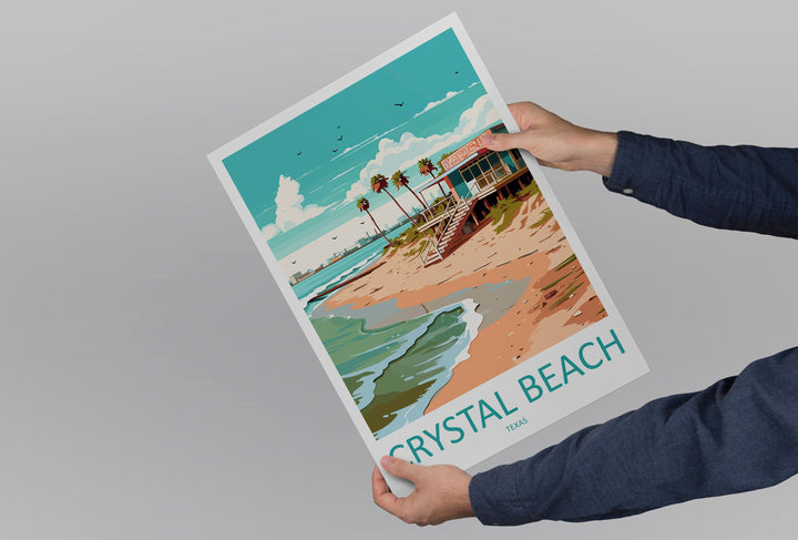 Crystal Beach Travel Print Wall Art Crystal Beach Wall Hanging Home Décor Crystal Beach Gift Art Lovers Texas Art Lover Gift Texas