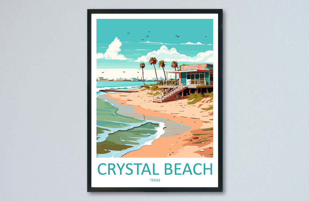 Crystal Beach Travel Print Wall Art Crystal Beach Wall Hanging Home Décor Crystal Beach Gift Art Lovers Texas Art Lover Gift Texas
