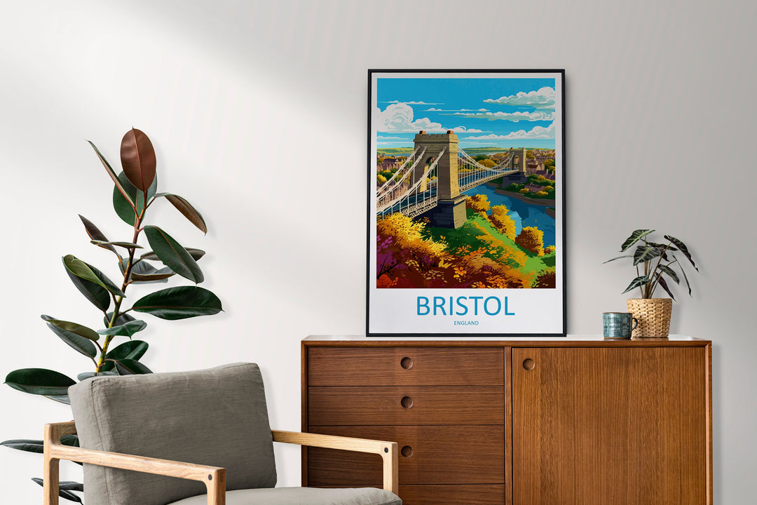 Bristol Travel Print Wall Art Bristol Wall Hanging Home Décor Bristol Gift Art Lovers England Art Lover Gift Bristol Bridge City Art Print