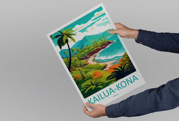 Kailua-Kona Travel Print Wall Art Kailua-Kona Wall Hanging Home Décor Kailua-Kona Gift Art Lovers Hawaii Art Lover Gift Print Artwork