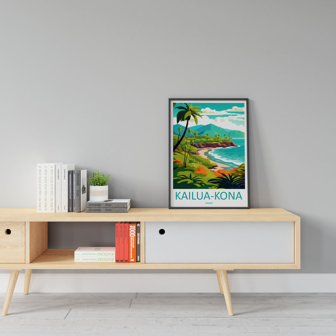 Kailua-Kona Travel Print Wall Art Kailua-Kona Wall Hanging Home Décor Kailua-Kona Gift Art Lovers Hawaii Art Lover Gift Print Artwork