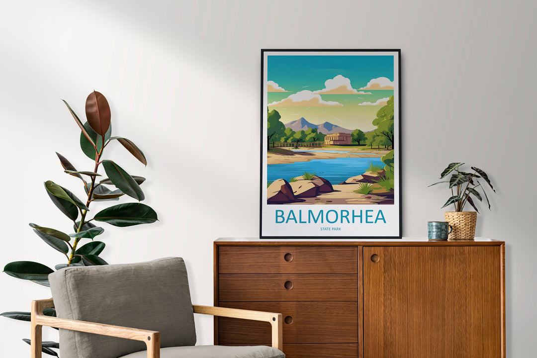 Balmorhea State Park Travel Print Wall Art Balmorhea Wall Hanging Home Décor Balmorhea Gift Art Lovers Texas Art Lover Gift Texas Print