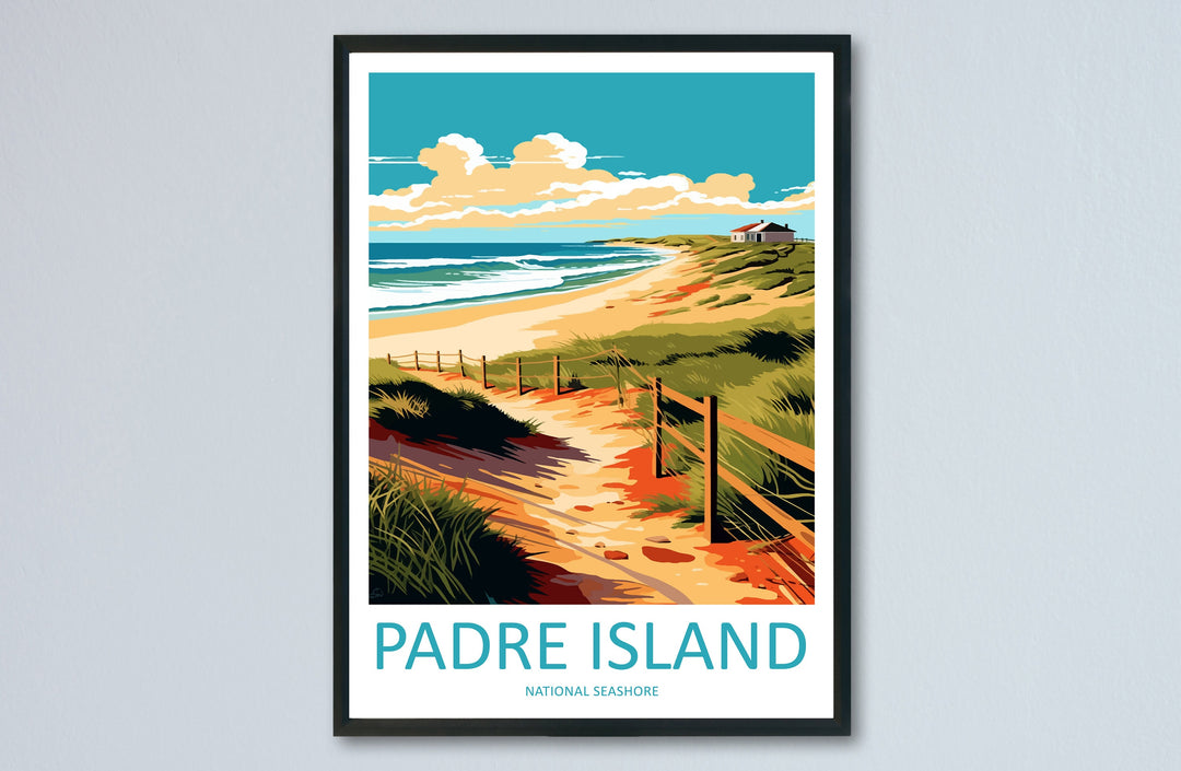 Padre Island Travel Print Wall Art Padre Island Wall Hanging Home Décor Padre Island Gift Art Lovers Texas Art Lover