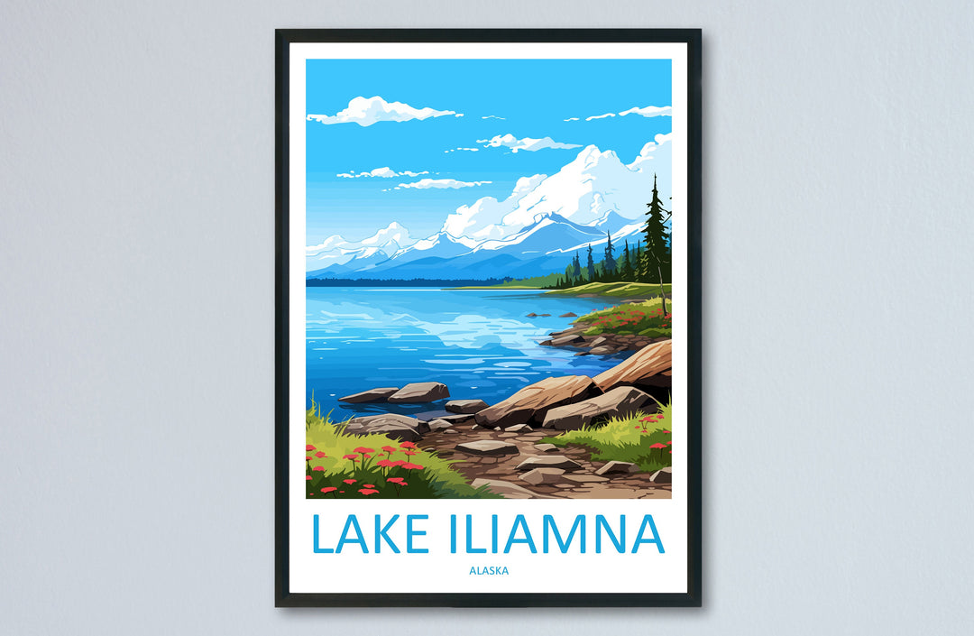 Iliamna Lake Travel Print Wall Art Iliamna Lake Wall Hanging Home Décor Iliamna Lake Gift Art Lovers Alaska Art Lover Gift Iliamna Lake Art