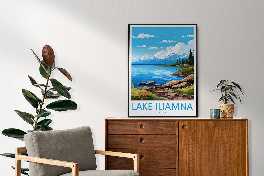 Iliamna Lake Travel Print Wall Art Iliamna Lake Wall Hanging Home Décor Iliamna Lake Gift Art Lovers Alaska Art Lover Gift Iliamna Lake Art